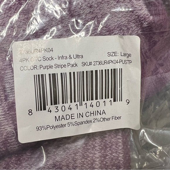 Tommie Copper Over The Calf Purple Compression Socks 2 Pairs Size Large NIP - Picture 6 of 7